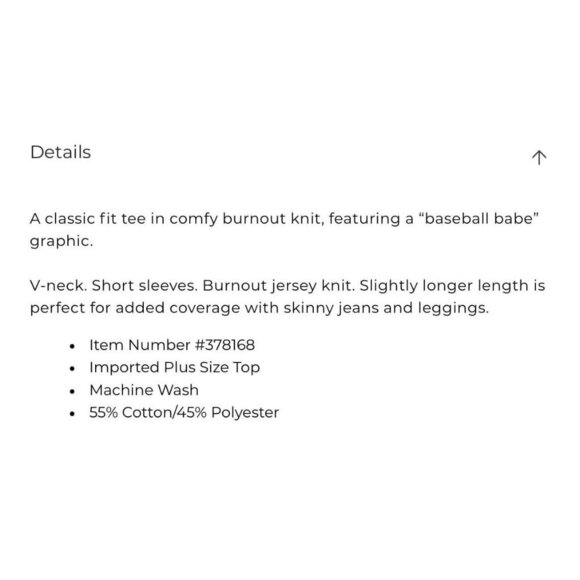 Lane Bryant Baseball Babe Graphic Tee (2xl) - Picture 3 of 9